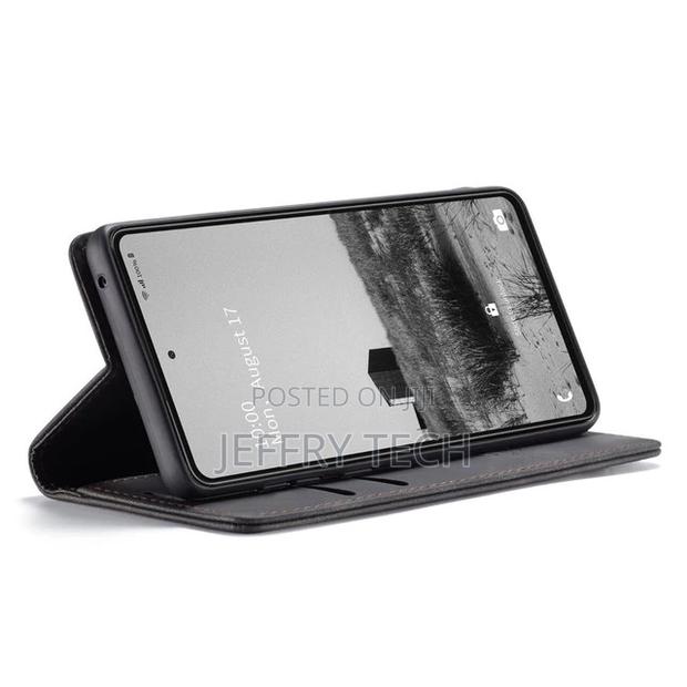 Black Galaxy A73 5G Caseme Slim Magnetic Classy Wallet Case - thumbnail 4