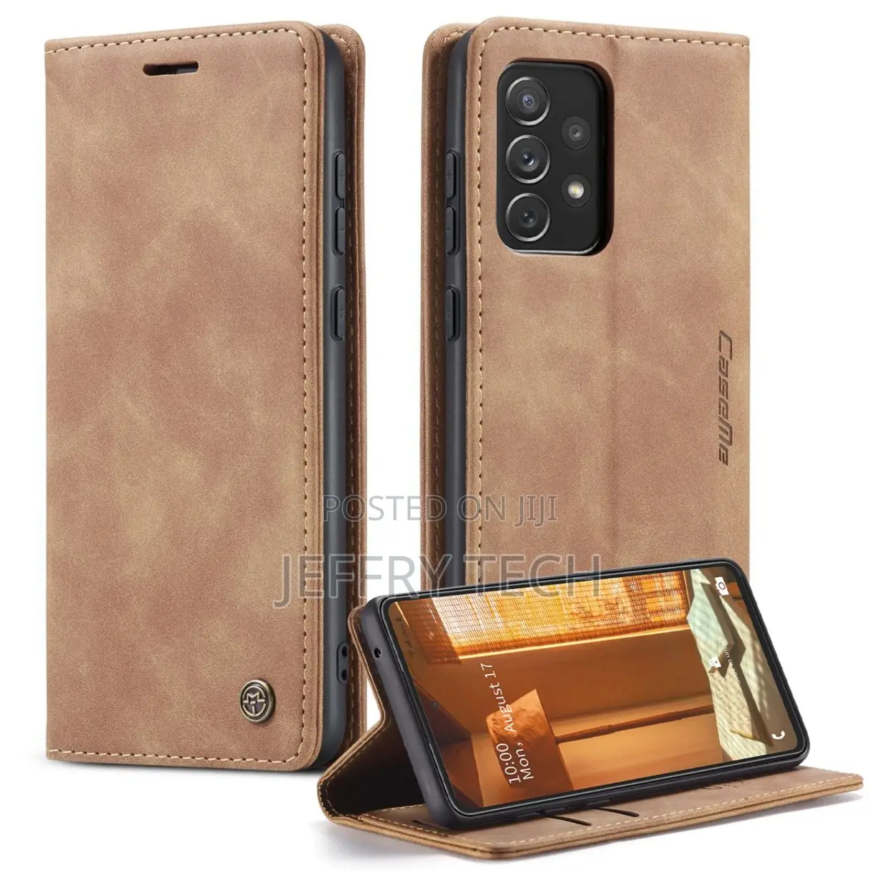 Brown Galaxy A73 5G Caseme Compact Flip Wallet Case