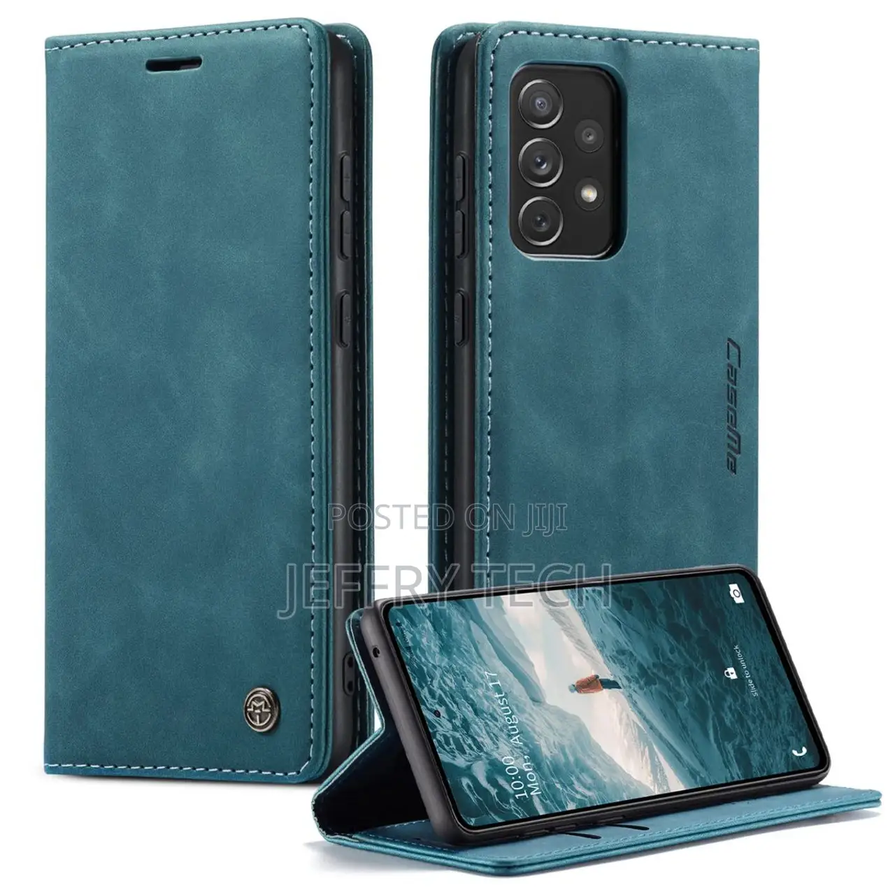 Blue Galaxy A73 5G Caseme Slim Soft Wallet Case Cover