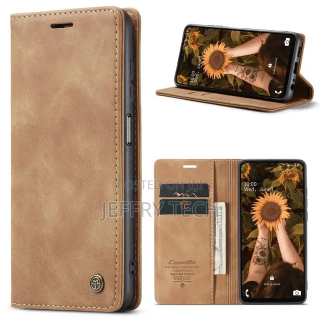 Brown Galaxy A23 Caseme Soft Matte Quality Wallet Case