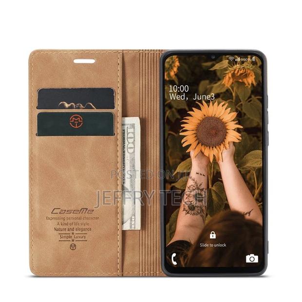 Brown Galaxy A23 Caseme Soft Matte Quality Wallet Case - thumbnail 3