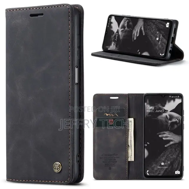 Black Galaxy A23 Caseme Compact Flip Wallet Case