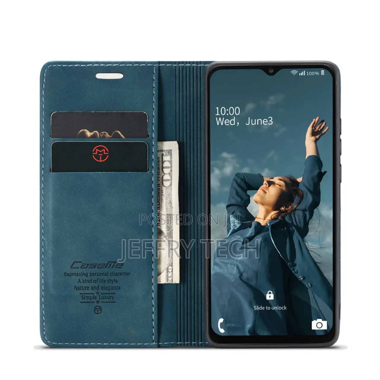 Blue Caseme Compact Flip Wallet Case for Galaxy A23
