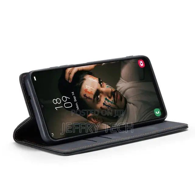 Black Galaxy A13 Caseme Compact Flip Wallet Case