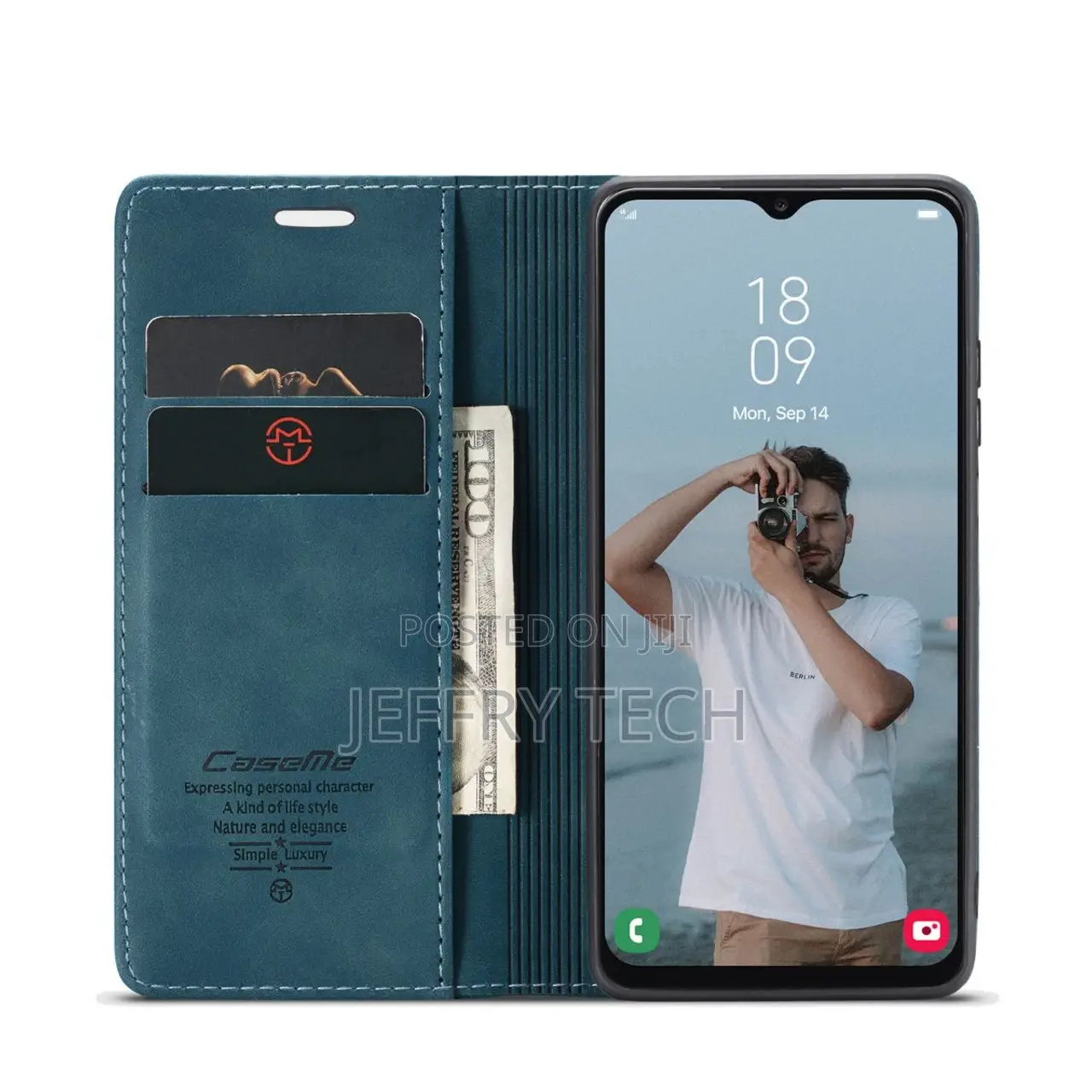 Blue Galaxy A13 Caseme Slim Soft Wallet Case Cover