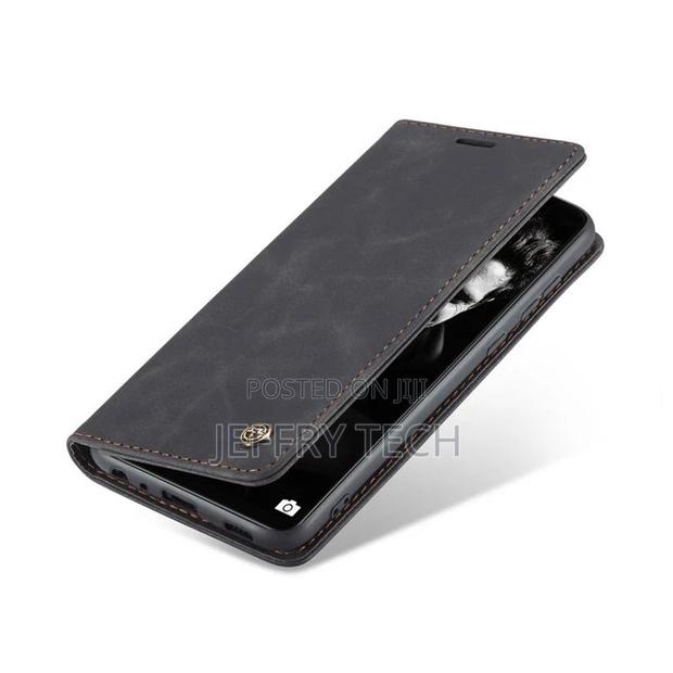Black Galaxy A72 Caseme Slim Magnetic Classy Wallet Case