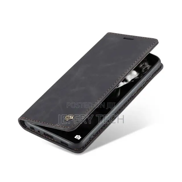 Black Galaxy A72 Caseme Slim Magnetic Classy Wallet Case