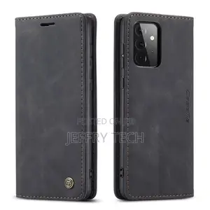 Black Galaxy A72 Caseme Slim Magnetic Classy Wallet Case
