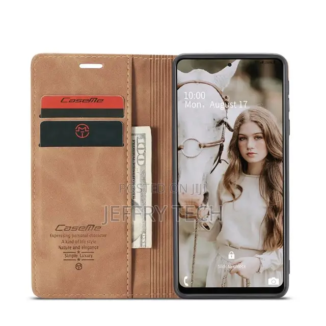 Brown Galaxy A72 Caseme Slim Quality 2 Card Slot Wallet Case