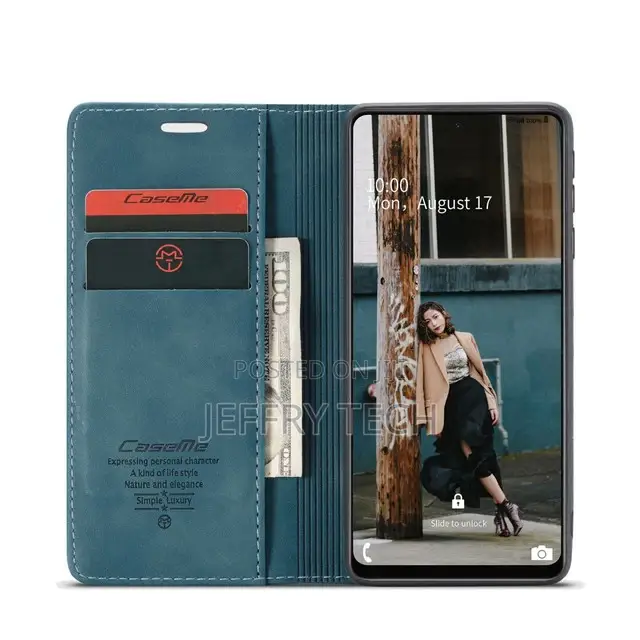 Blue Galaxy A72 Caseme Slim 2 Card Slot Classy Wallet Case