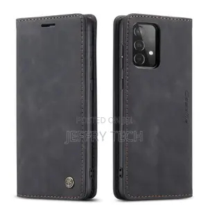 Black Galaxy A52 Caseme Soft Matte Exceptional Wallet Case