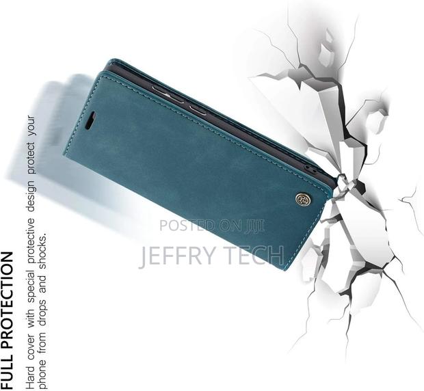 Blue Galaxy A70 Caseme Premium Compact Flip Wallet Case Card - thumbnail 3