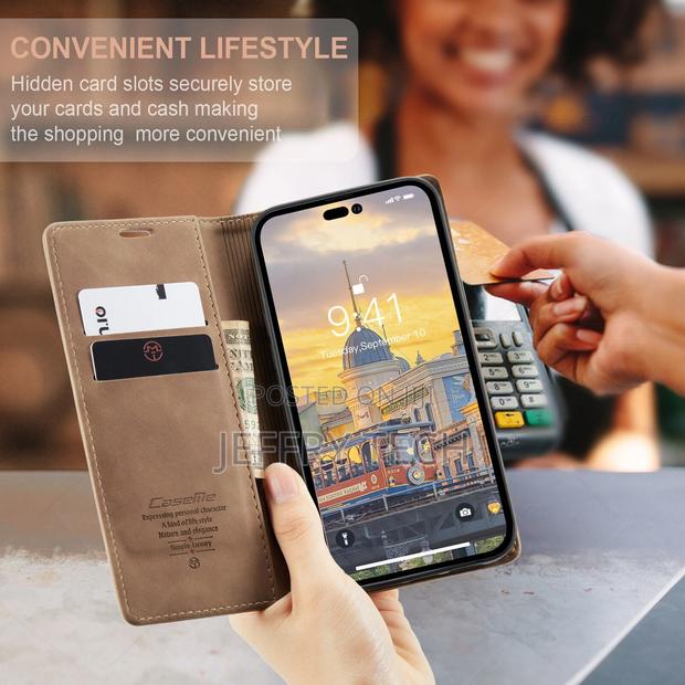Caseme for Samsung Galaxy NOTE 10 Case Leather Magnetic Wall