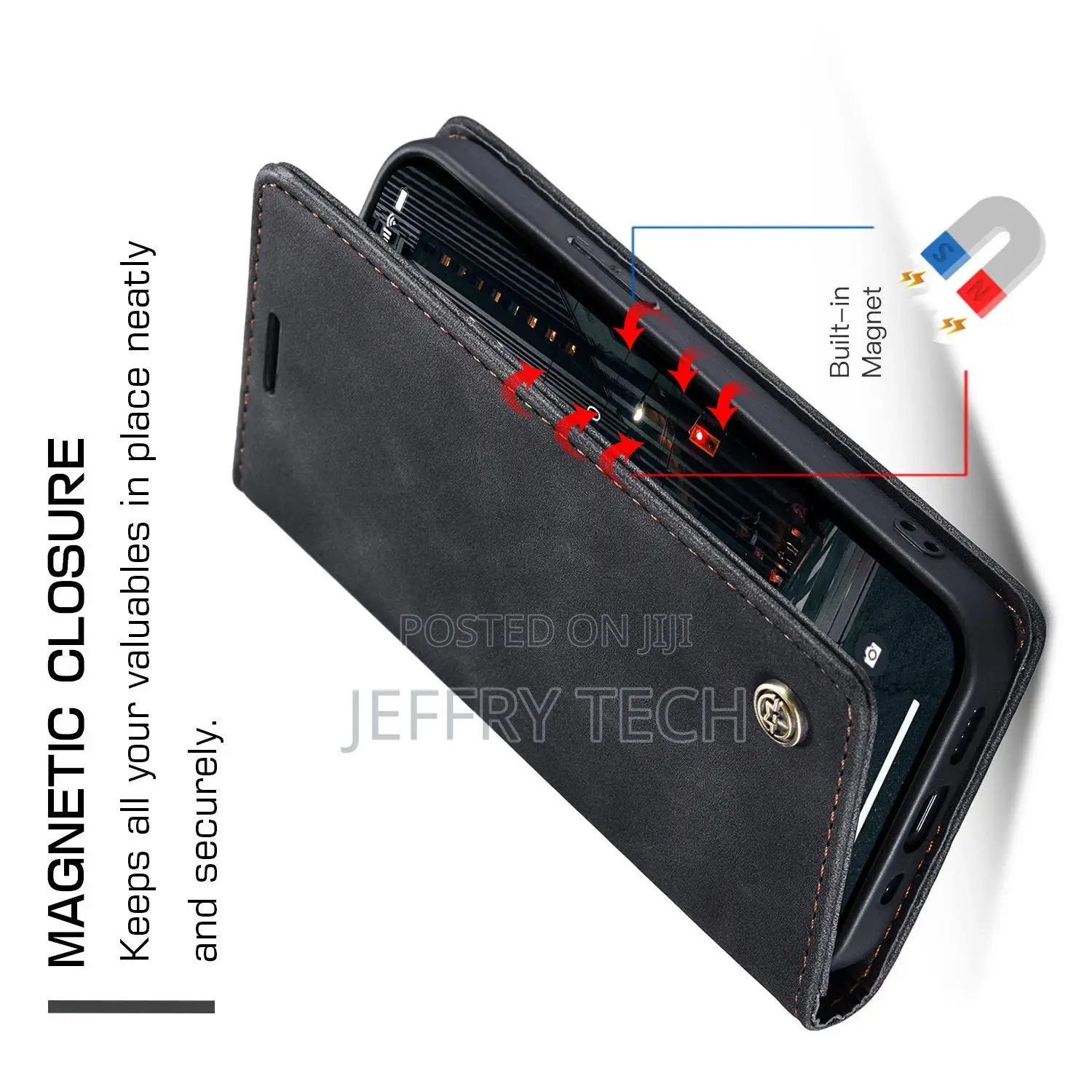 Caseme for Samsung Galaxy NOTE 10 Case Leather Magnetic Wall