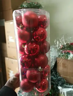 24pcs Red Christmas Decorating Balls