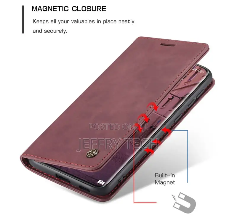 Caseme Xiaomi Mi 11 Retro Flip Leather Wallet Case Red
