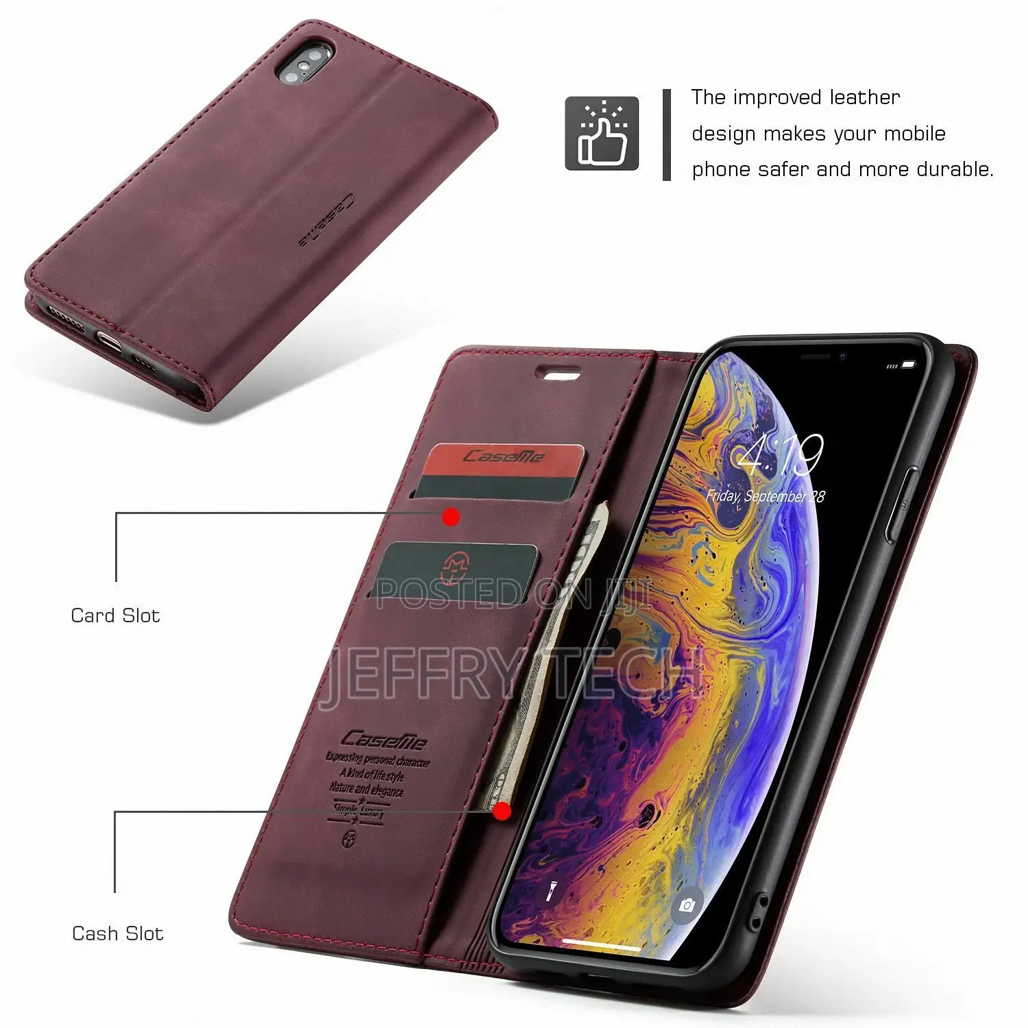 Caseme Durable Leather Stand Wallet Case Cover iPhone 6s