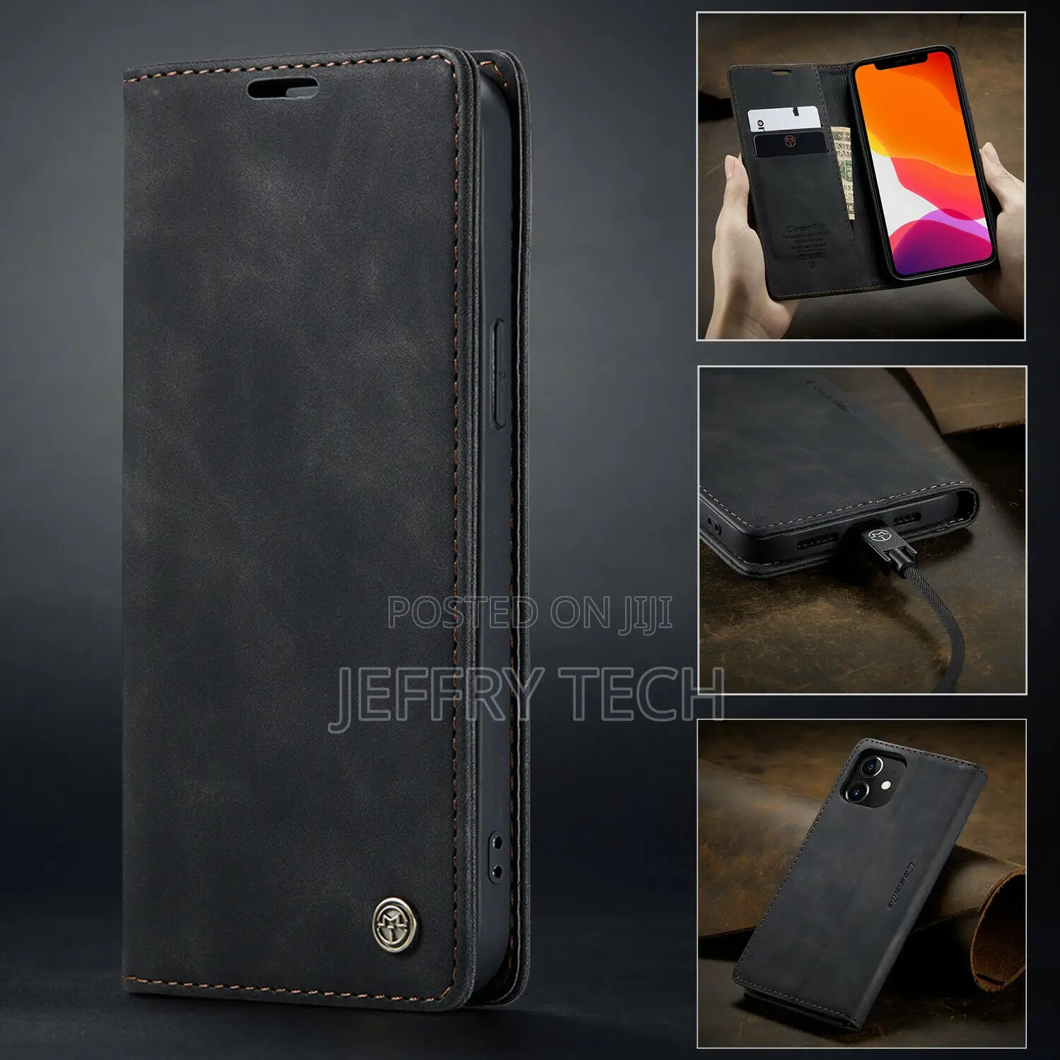 Flip Leather Wallet Case Shockproof for Apple iPhone XR