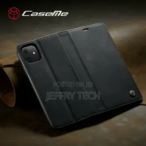 For iPhone 12 Caseme Original Flip Case Retro Magnetic Card
