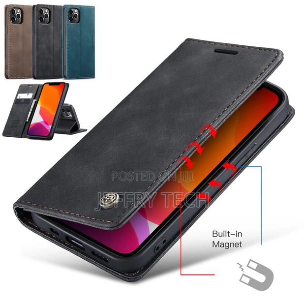 For iPhone 12 Pro Magnetic Leather Flip Card Wallet