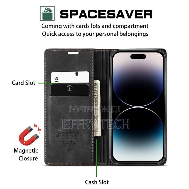 iPhone 13 Pro Max Case Wallet Leather Flip Card Holder Shock - thumbnail 3