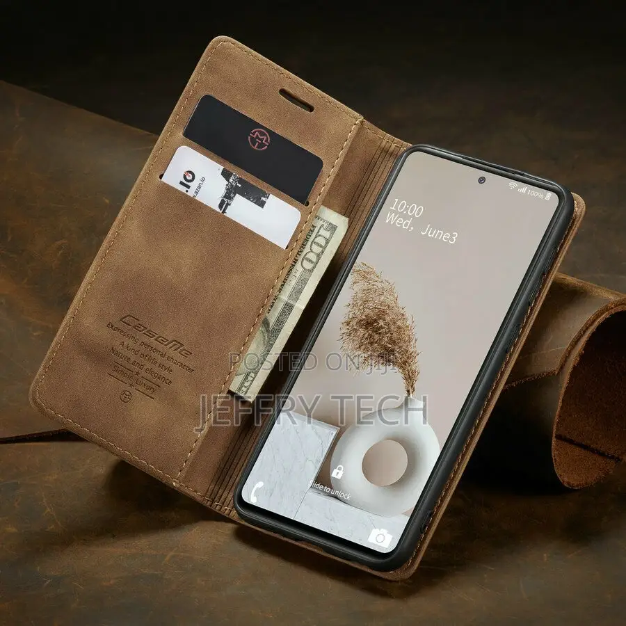 Caseme Suede Leather Wallet Case Flip Cover for Samsung A71