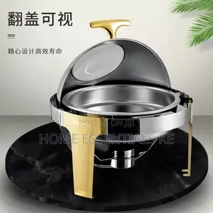 Chaffing Dish With Stand Gold Cup