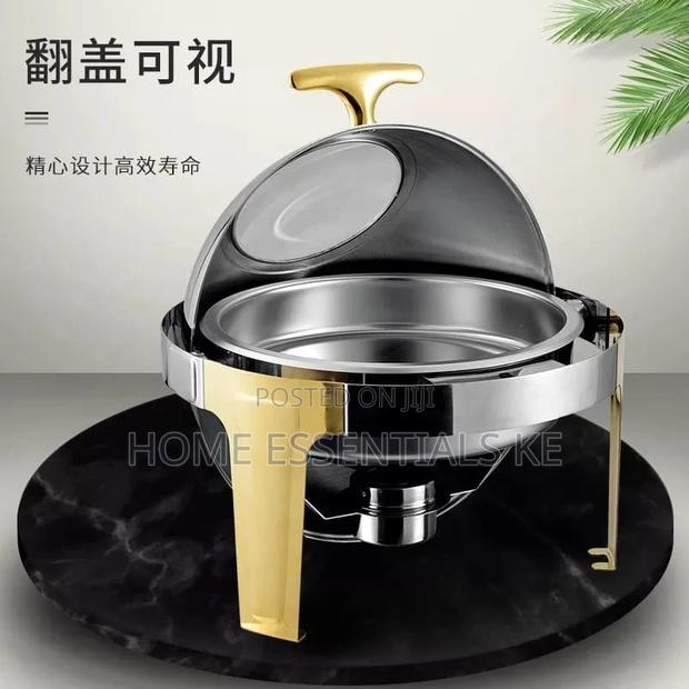 Chaffing Dish With Stand Gold Cup