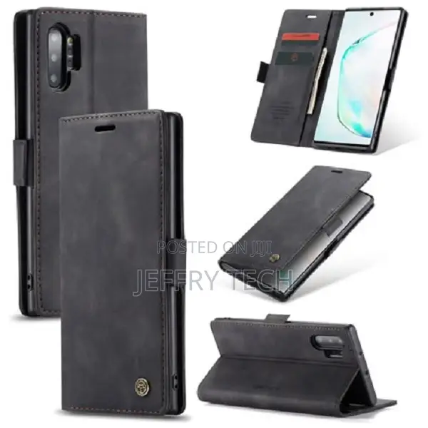 Caseme Samsung Galaxy Note 10 Plus Leather Wallet Case Black