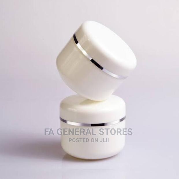 White Pet Jars With Strips - thumbnail 3