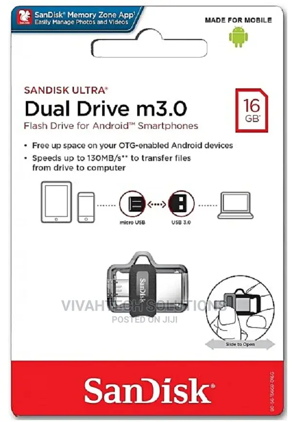 Sandisk 16GB Ultra Dual M3.0 USB 3.0 OTG Flash Disk Drive