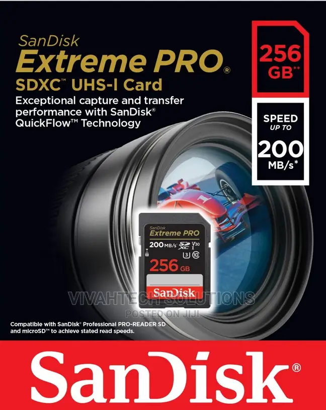 Sandisk 256GB Extreme PRO UHS-I SDXC Memory Card