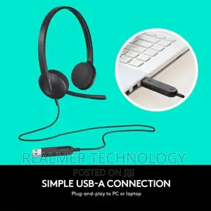 Logitech USB Headset H340, Stereo, USB Headset For Windows