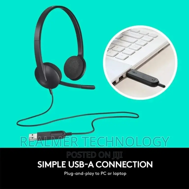 Logitech USB Headset H340, Stereo, USB Headset For Windows