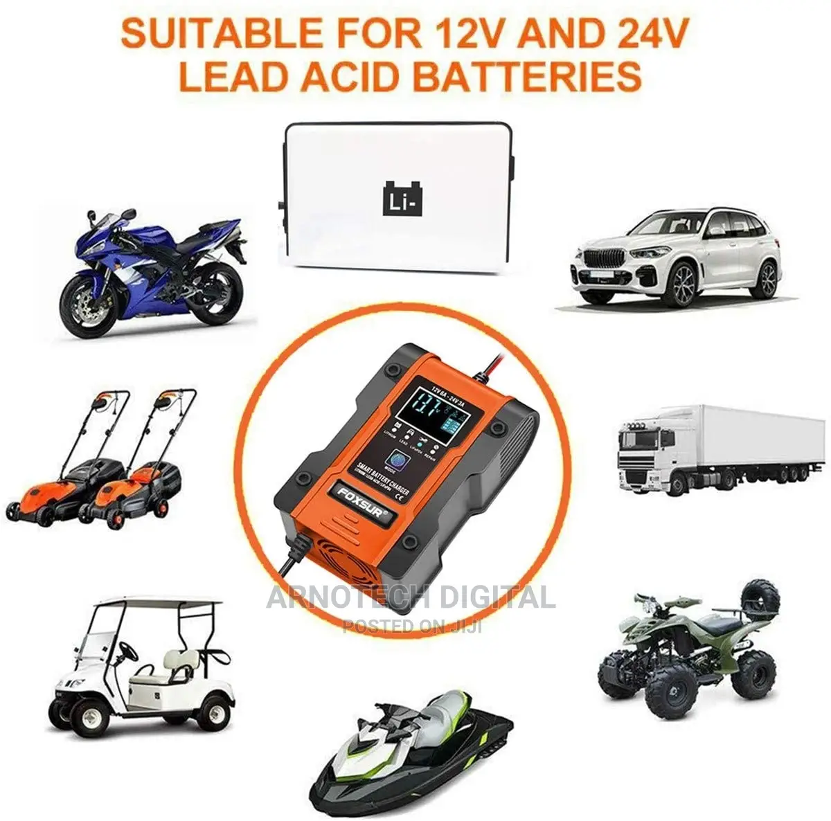 Lithium Lead Acid 12/24v Universal Battery Charger
