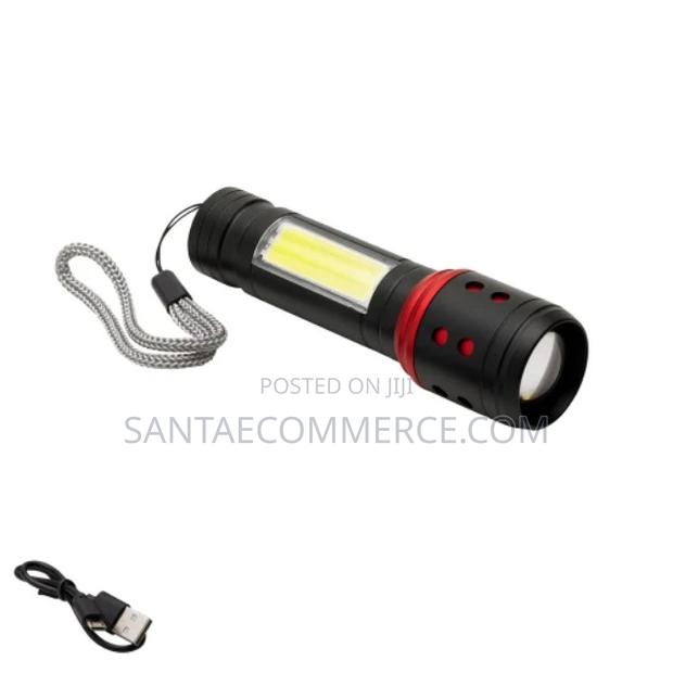 Rechargeable Portable LED Flashlight With COB Side Light - main view