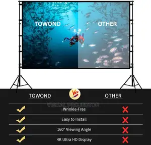 Projector Screen and Stand 120 Inch, 266 X150 Cm