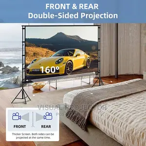 Projector Screen and Stand 120 Inch, 266 X150 Cm