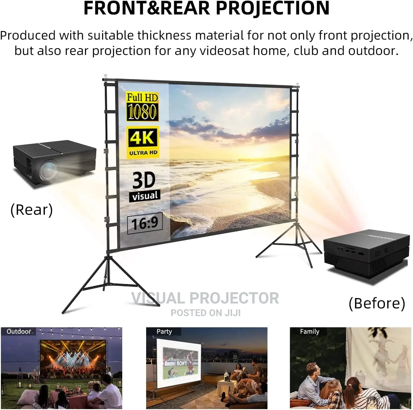 100 Inch Projector Screen and Stand