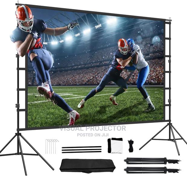 100 Inch Projector Screen and Stand - main view