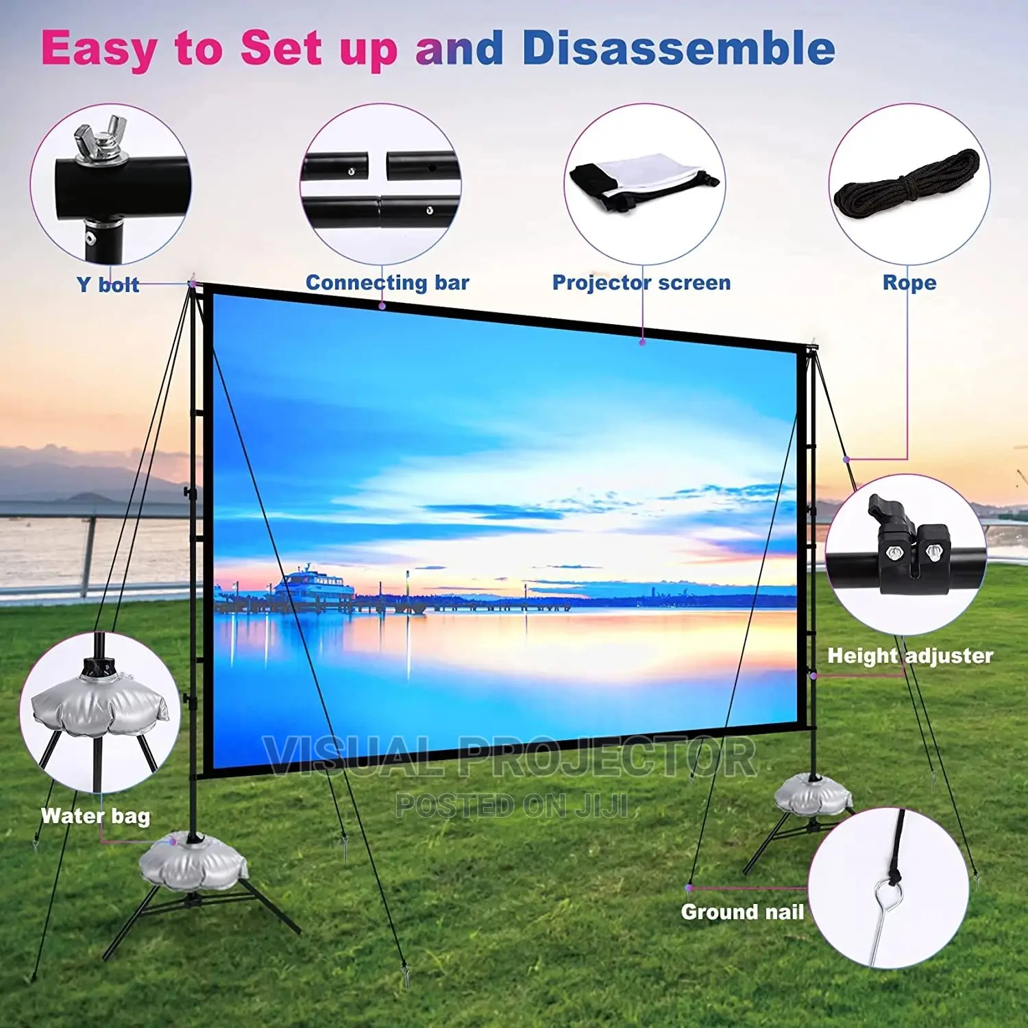 Projector Screen 120" and Stand