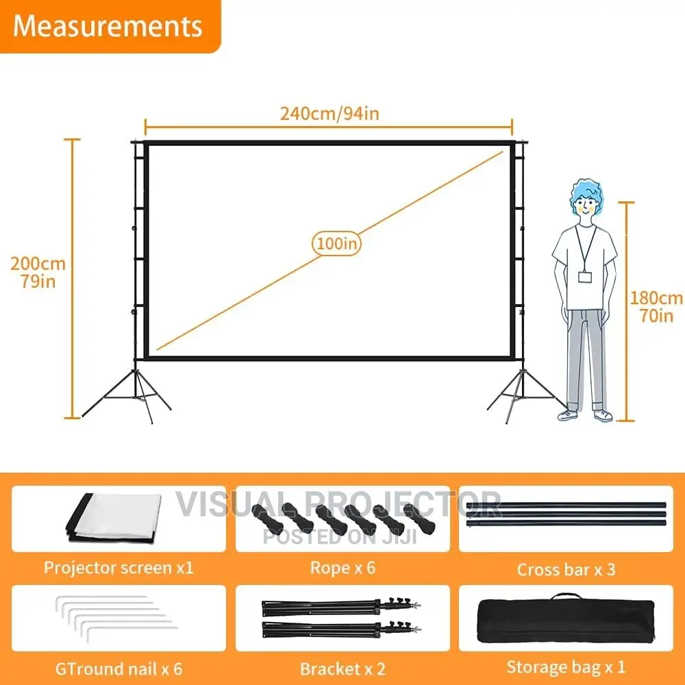 Projector Screen 120" and Stand