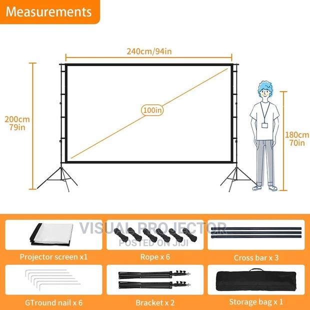 Projector Screen 120" and Stand - thumbnail 2