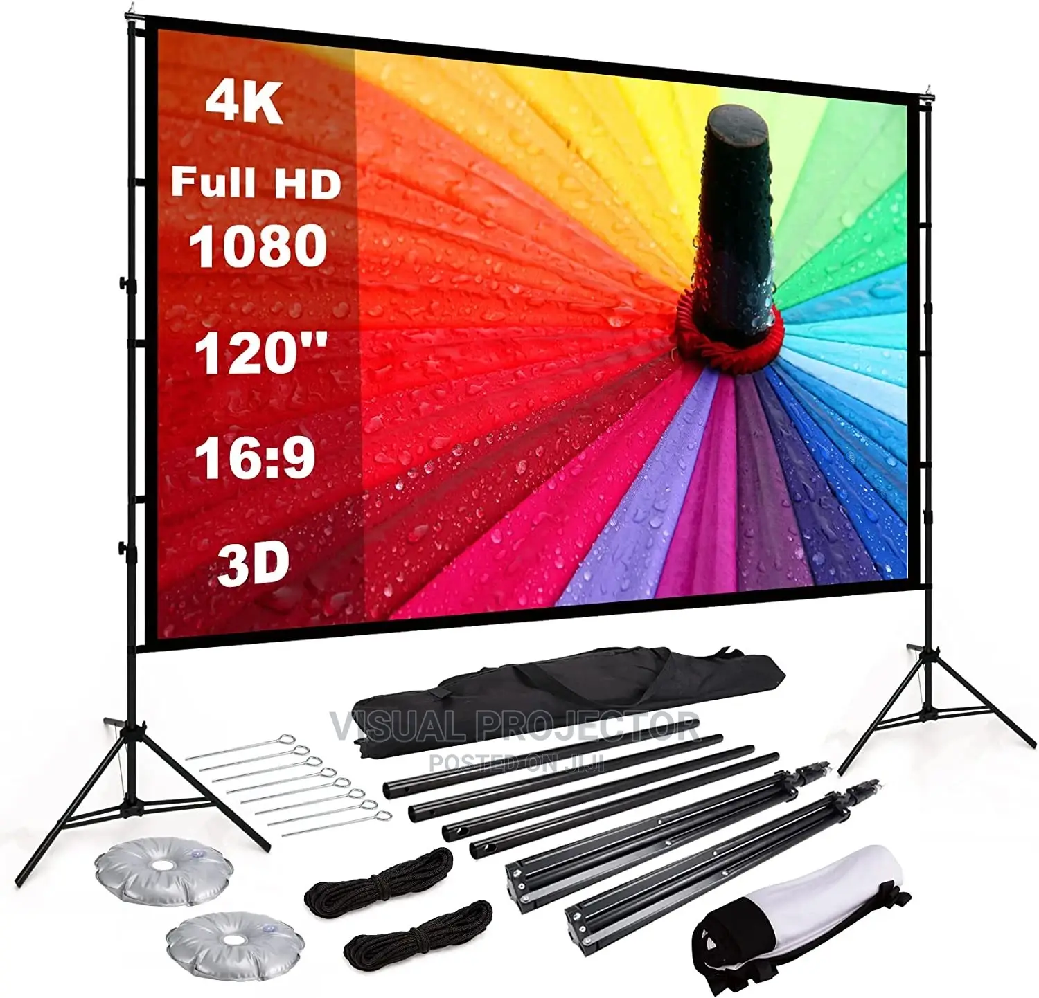 Projector Screen 120" and Stand