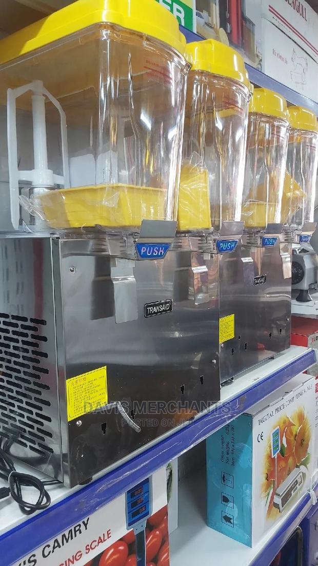 Juice Dispenser With Three Columns and a Cooling System - main view