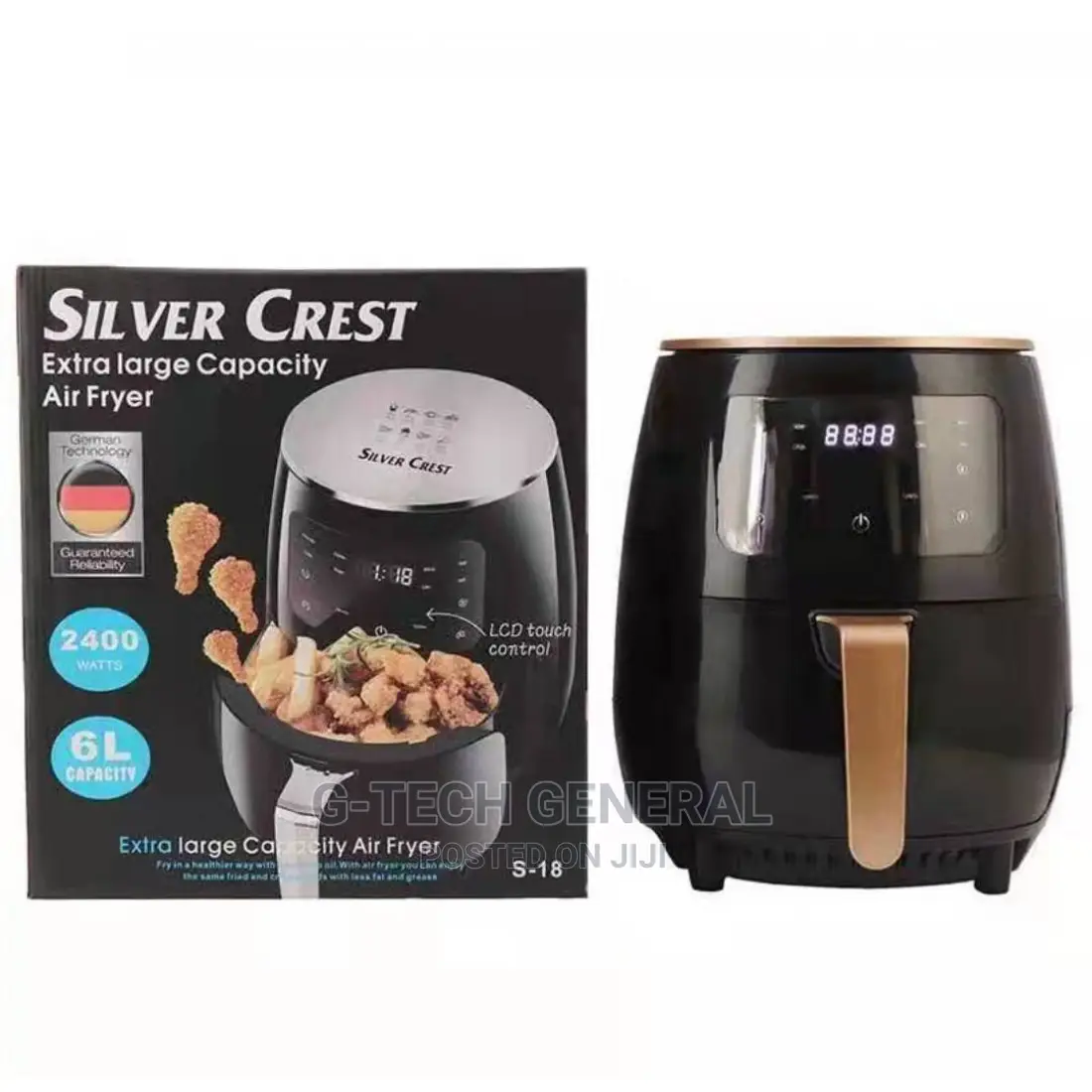 Silver Crest Electric Hot Air Fryer Maker -oil-free 6L