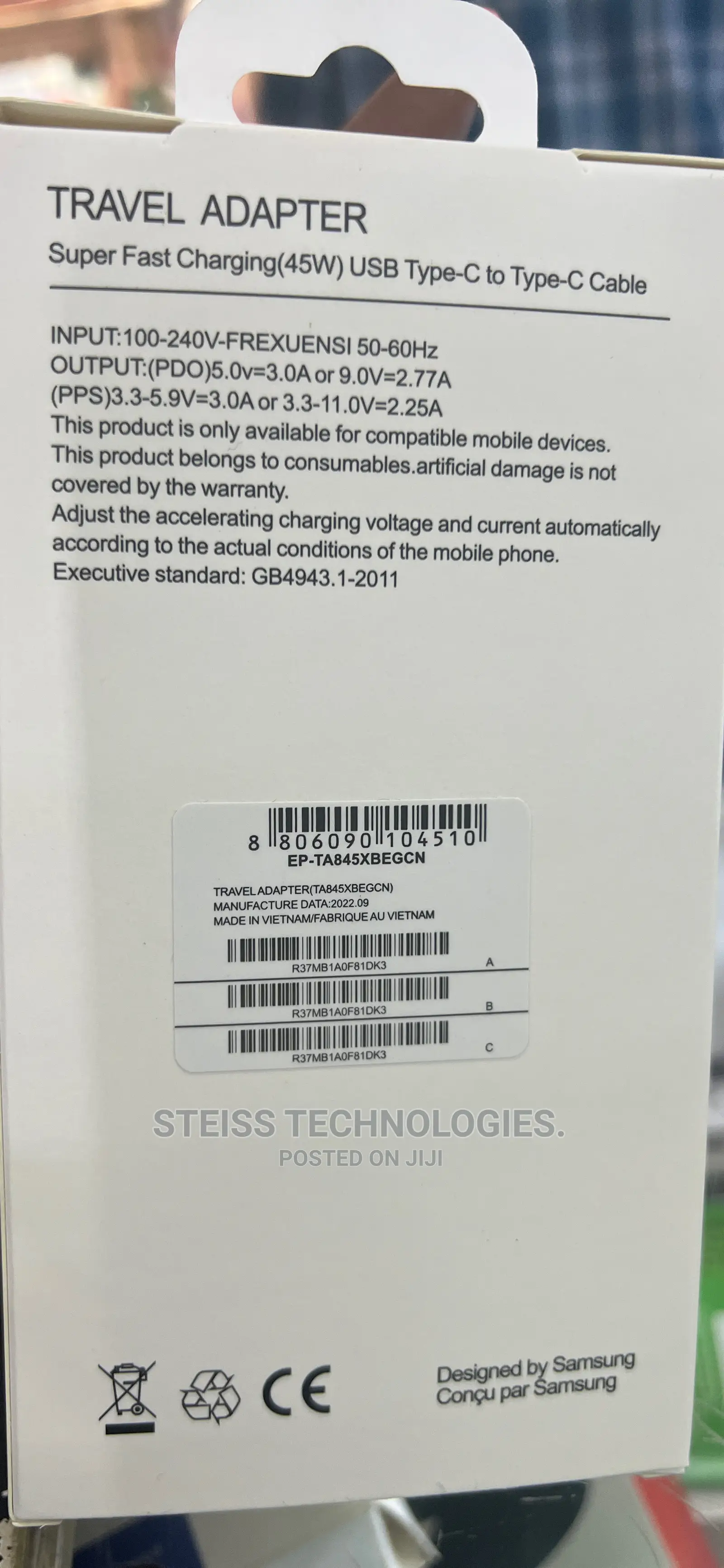 45watts Pd Adapter Usb C