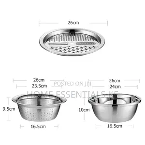*New Arrival* *Stainless Steel 3in1 Grater Colander Bowl