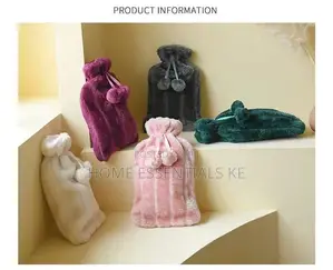 *Hot Water Bottles With Faux Fleece Cover 2l