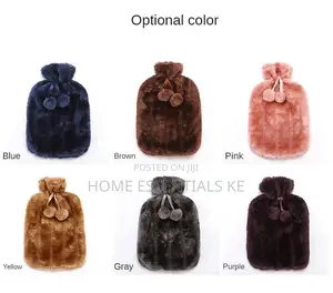 *Hot Water Bottles With Faux Fleece Cover 2l